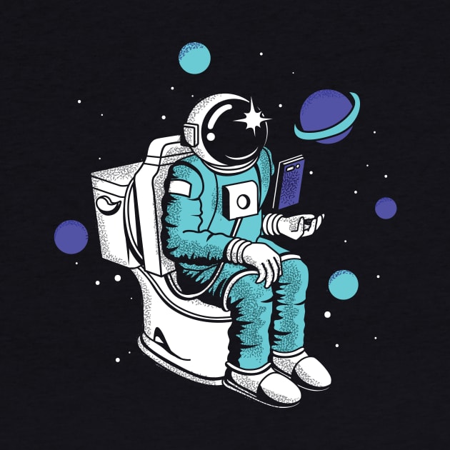 Poopin Space Astronaut Color Funny Space Gift by atomguy